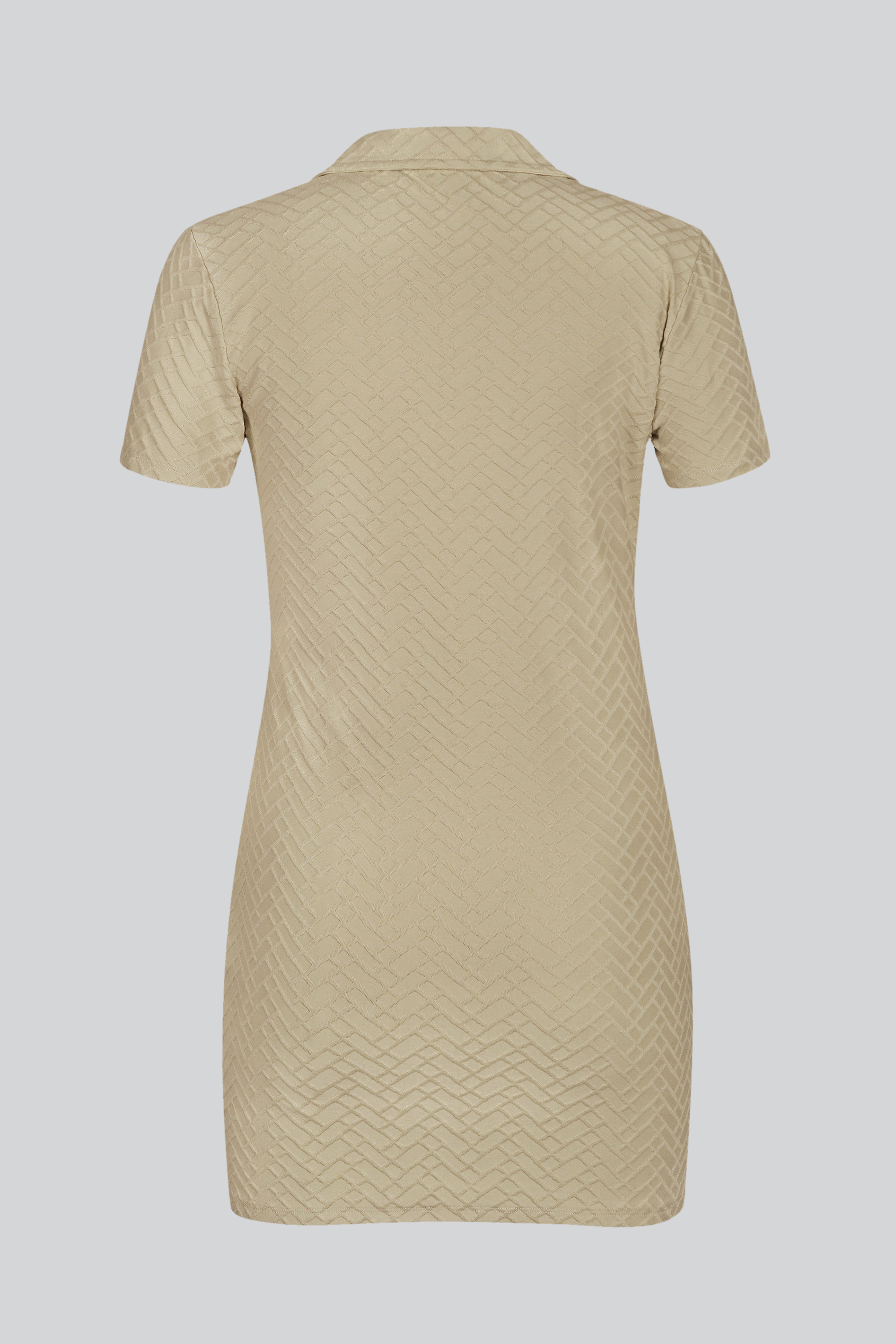 Deep V-Neck Polo Collar Mini Dress