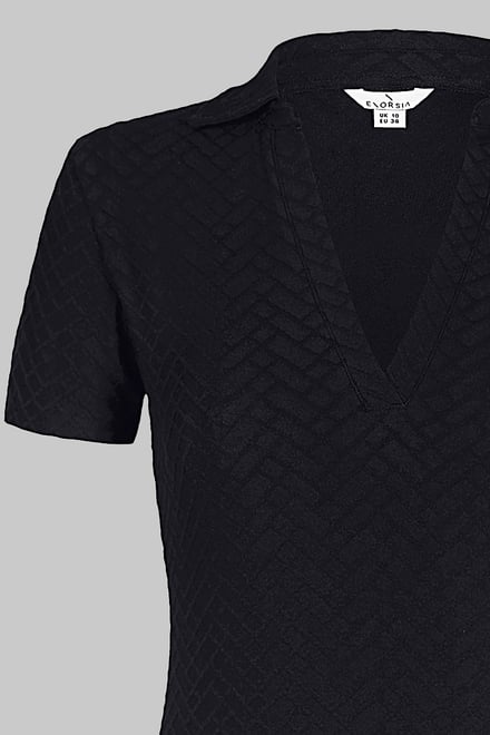 Deep V-Neck Polo Collar Mini Dress