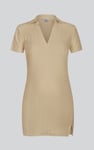 Deep V-Neck Polo Collar Mini Dress