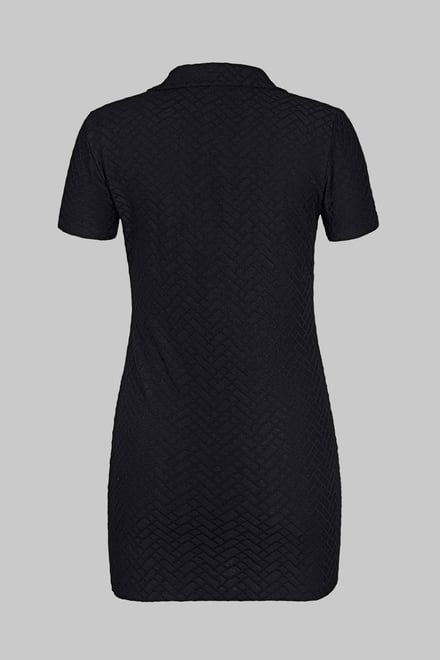 Deep V-Neck Polo Collar Mini Dress