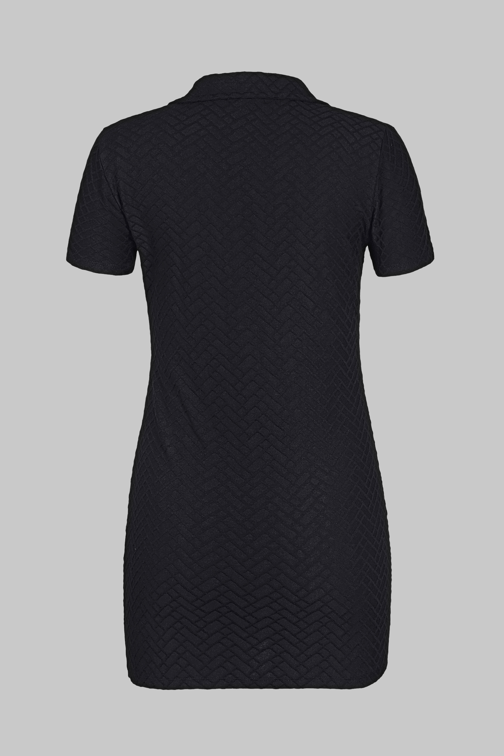 Deep V-Neck Polo Collar Mini Dress