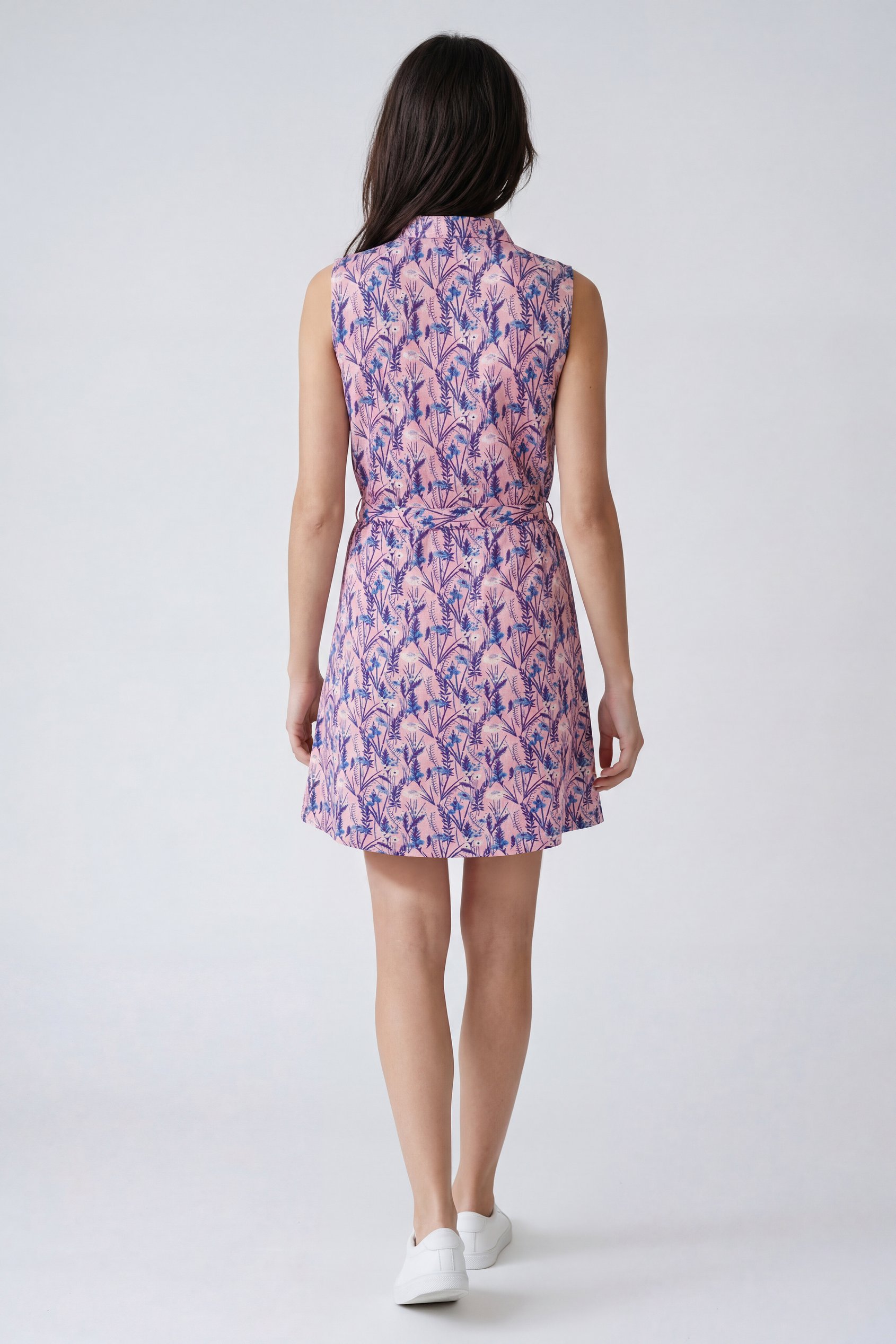 Wild Garden Print Button-Through Shirt Dress