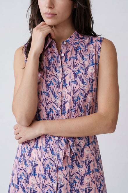 Wild Garden Print Button-Through Shirt Dress