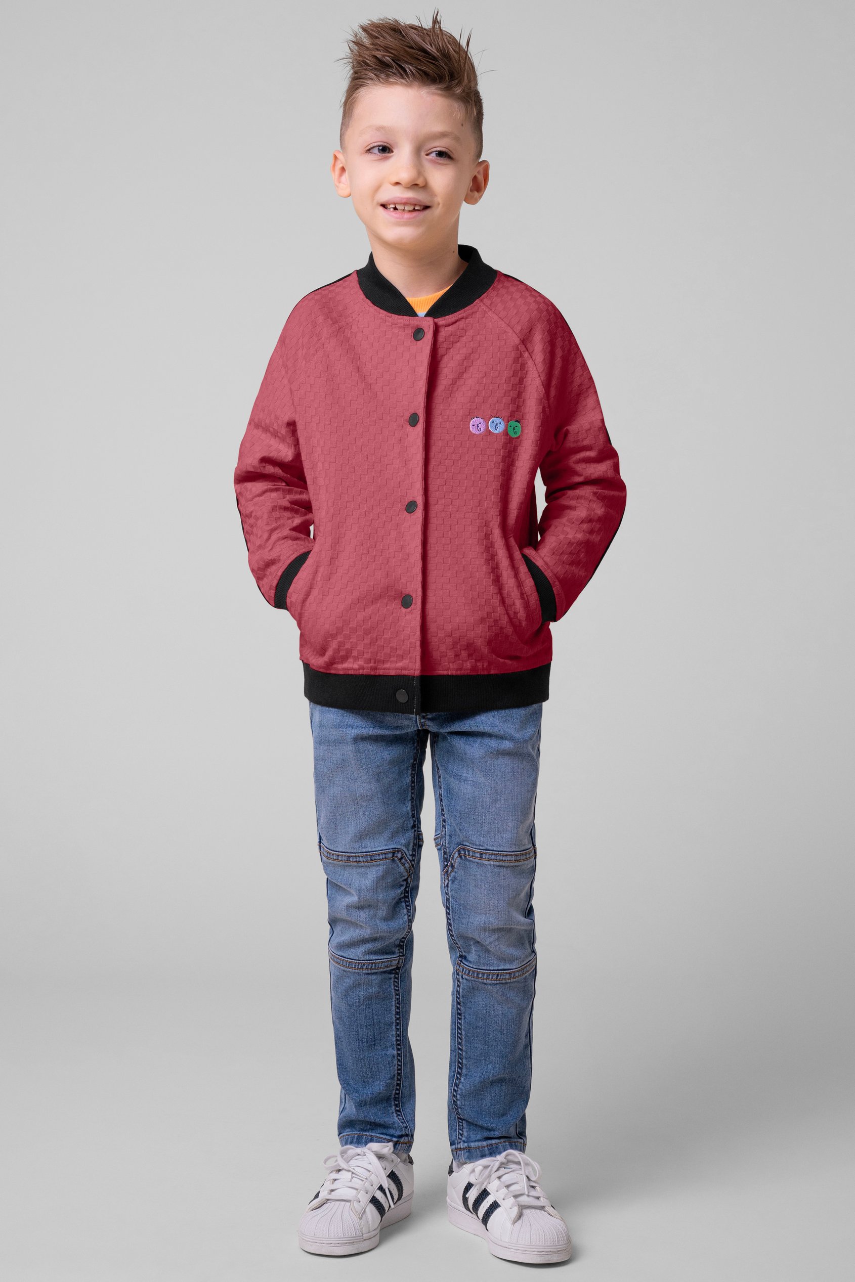 Boys Chest Embroidery Bomber Jacket ( 12/18mths-7yrs)