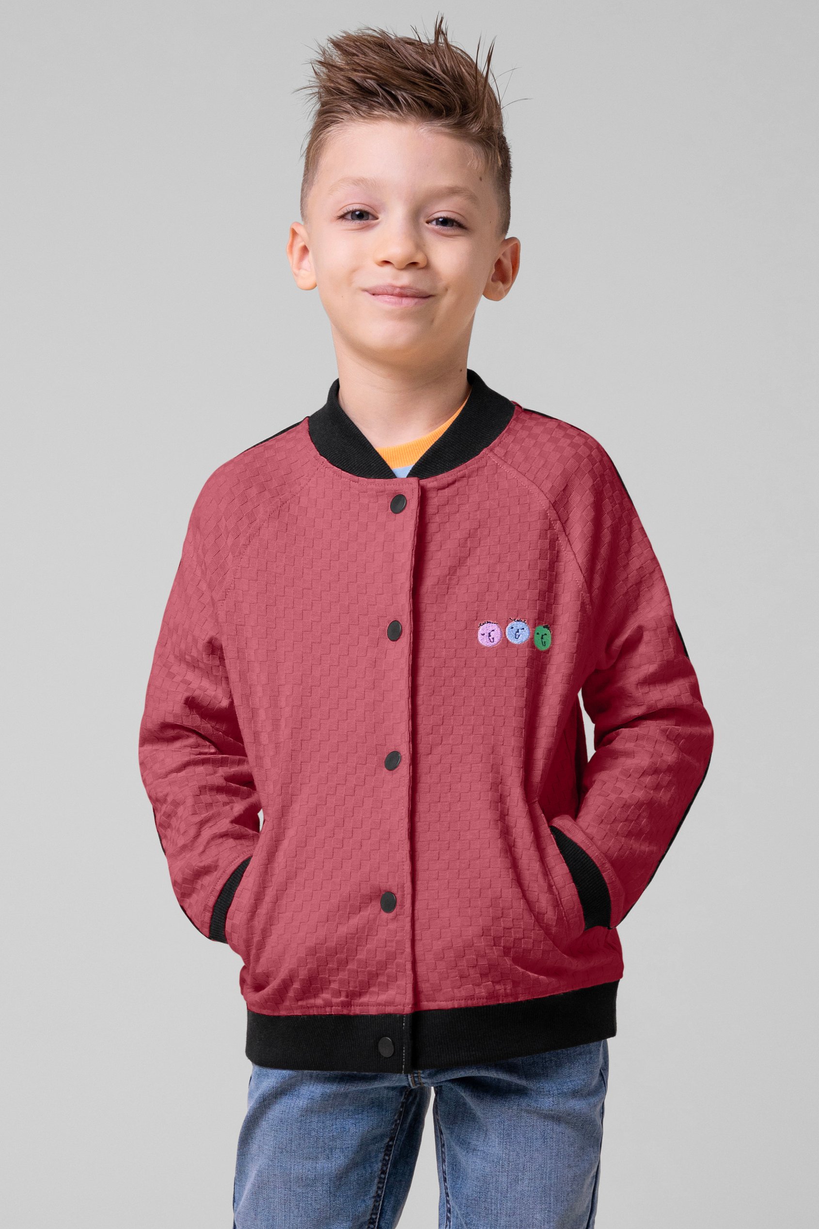 Boys Chest Embroidery Bomber Jacket ( 12/18mths-7yrs)