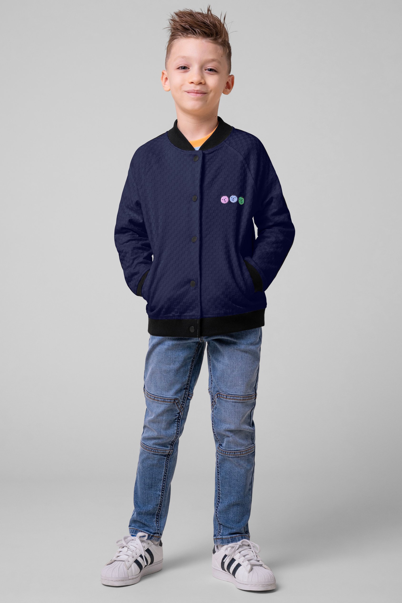 Boys Chest Embroidery Bomber Jacket ( 12/18mths-7yrs)