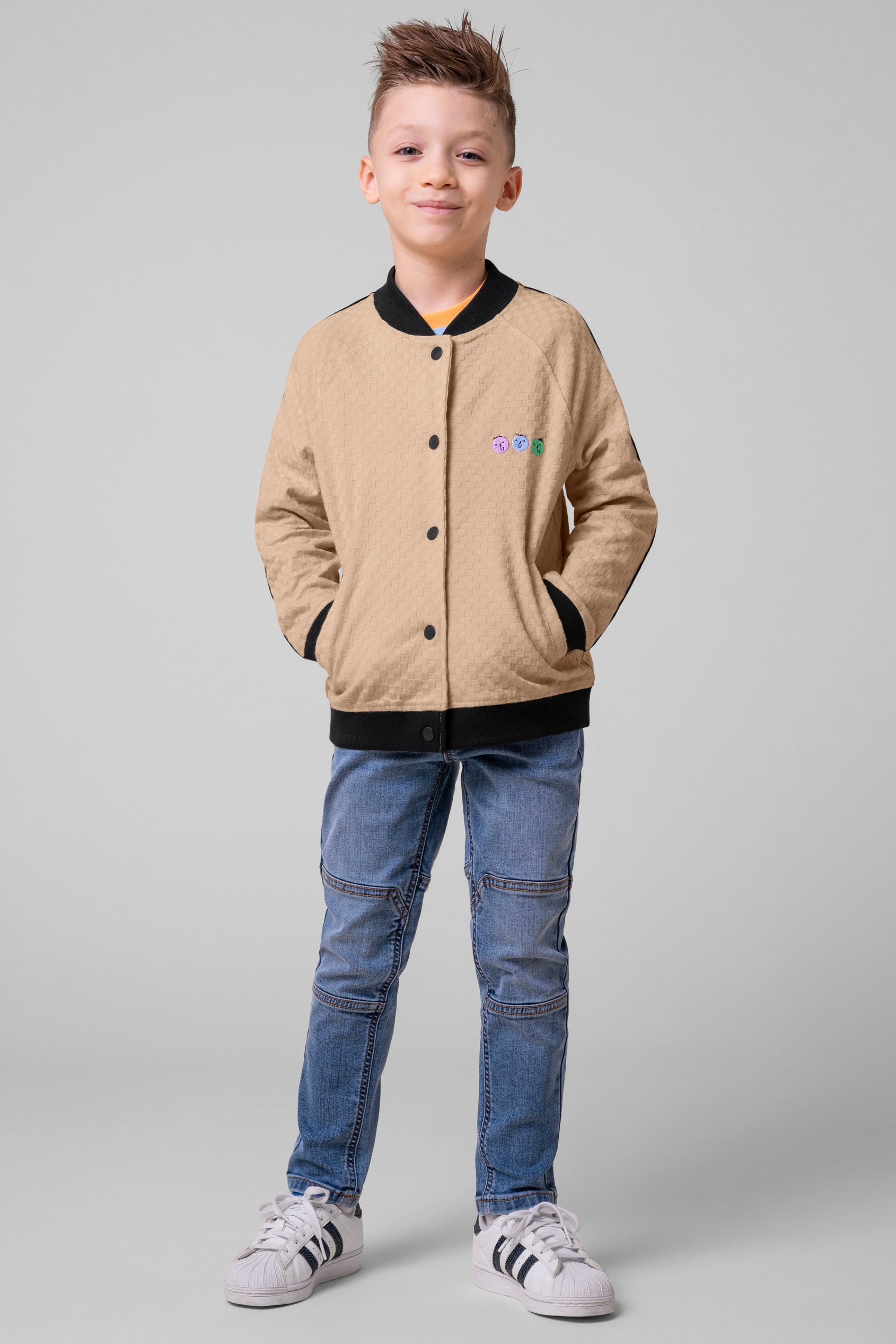 Boys Chest Embroidery Bomber Jacket ( 12/18mths-7yrs)