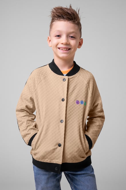 Boys Chest Embroidery Bomber Jacket ( 12/18mths-7yrs)