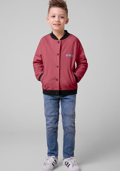 Boys Chest Embroidery Bomber Jacket ( 12/18mths-7yrs)