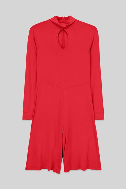 Womens High Neck Long Sleeve Playsuit