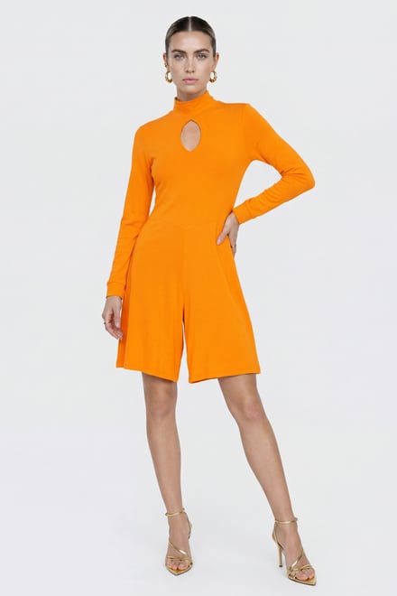 Womens High Neck Long Sleeve Playsuit