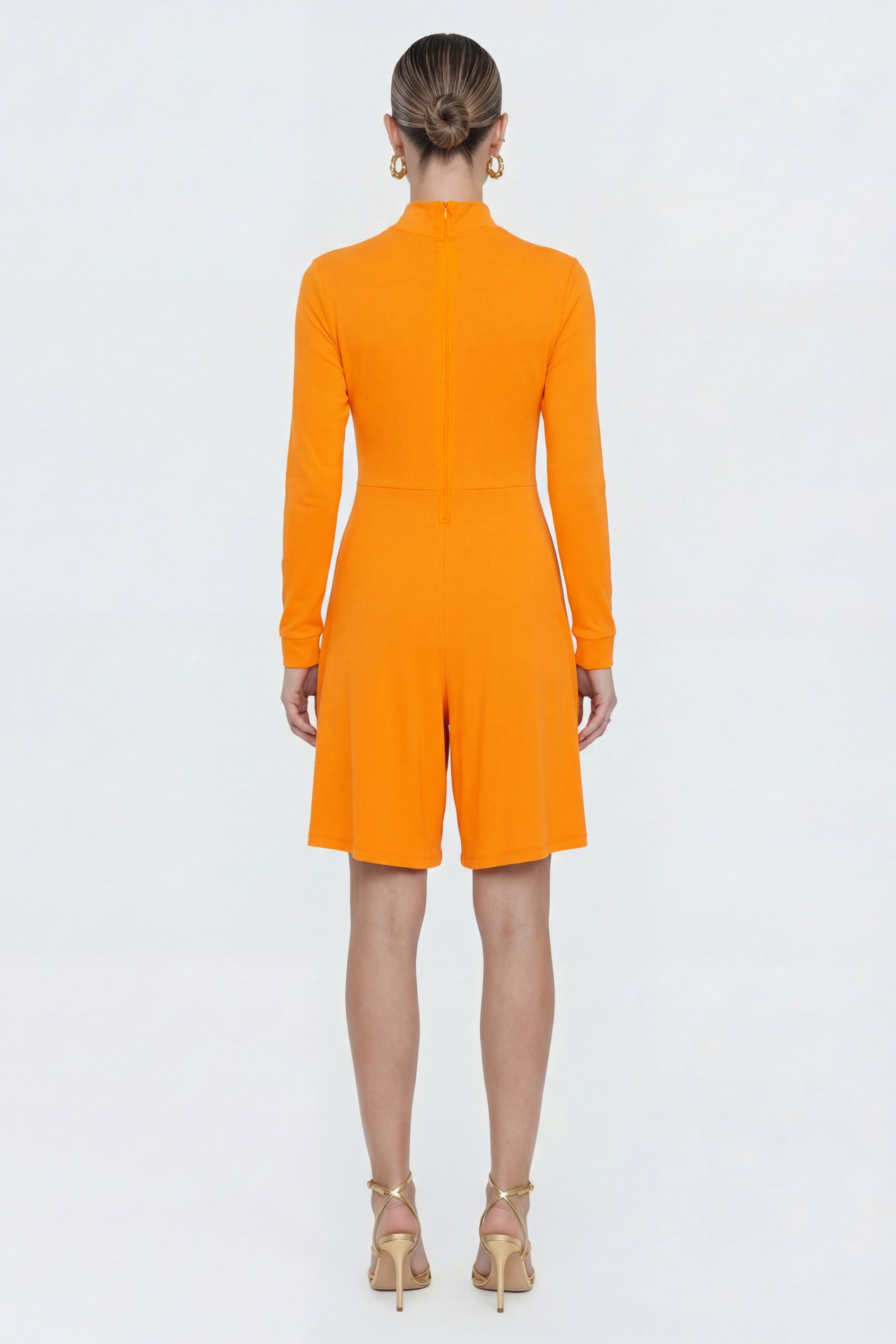 Womens High Neck Long Sleeve Playsuit