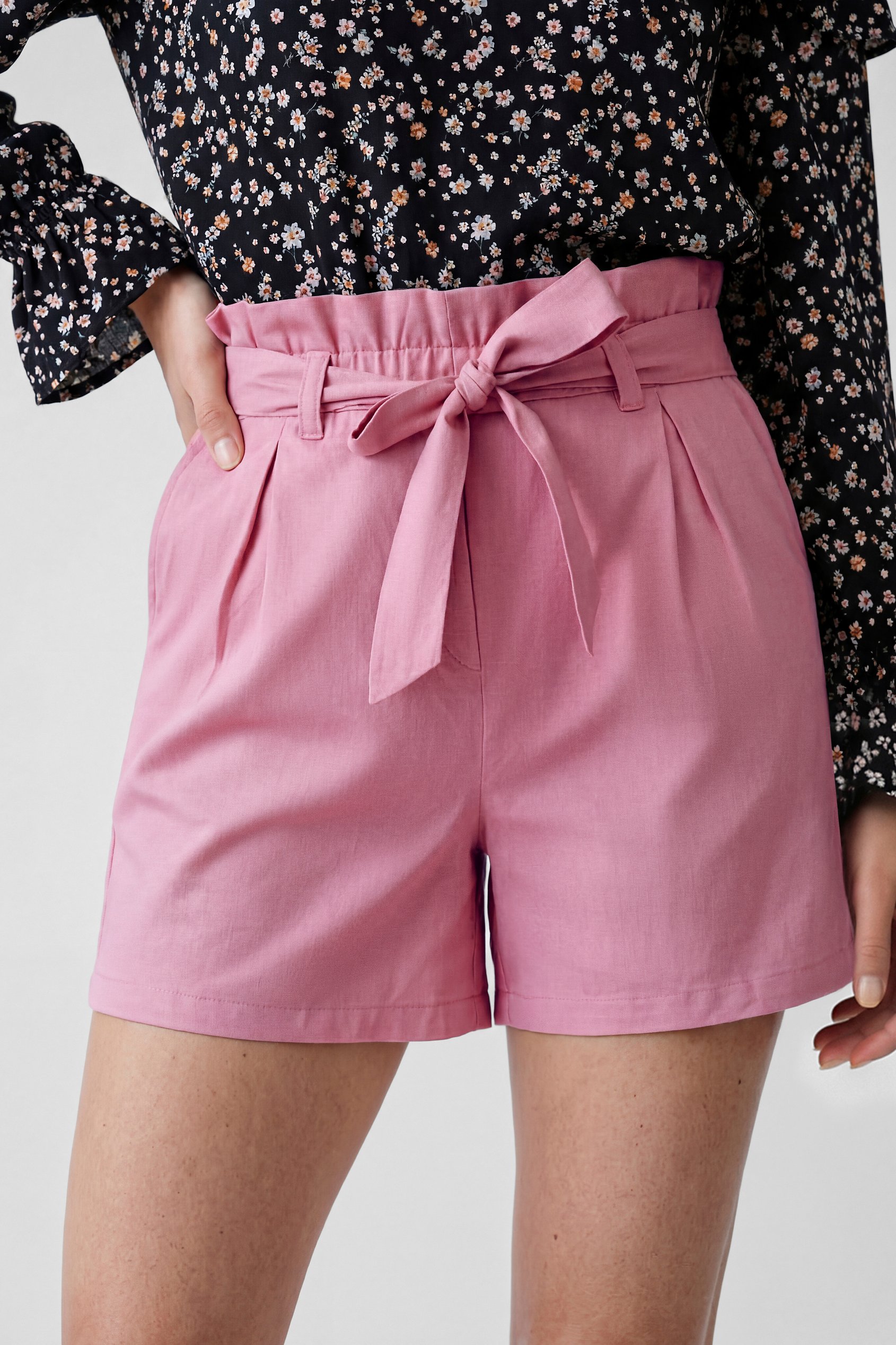 Paperbag Waist Cotton Shorts