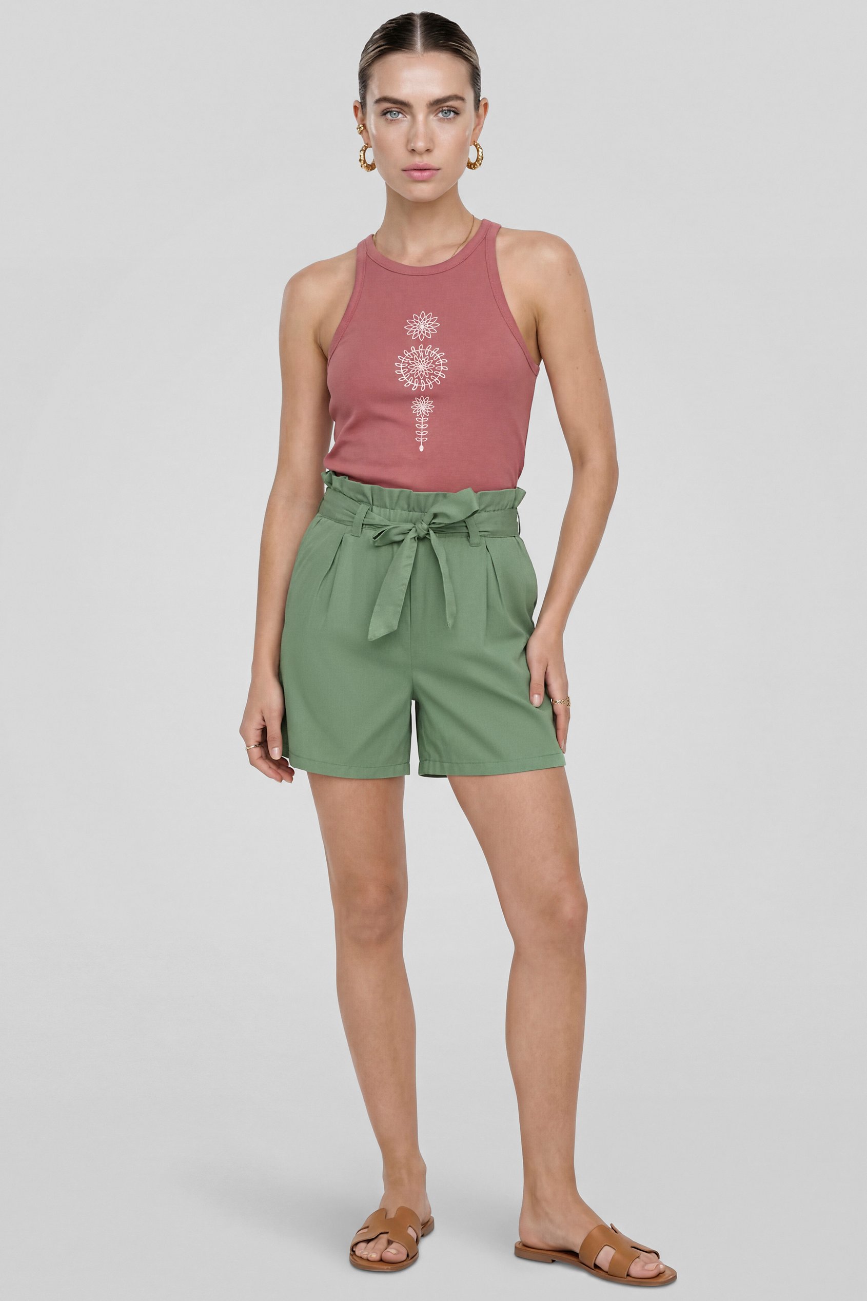 Paperbag Waist Cotton Shorts