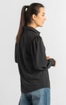 Super Soft Black Shirt With Long Puff Sleeves