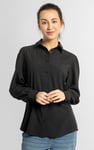 Super Soft Black Shirt With Long Puff Sleeves