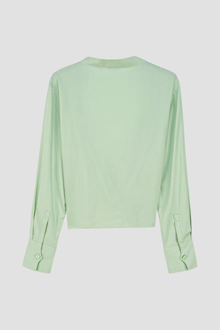 Long Sleeves Wrap Blouse