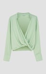 Long Sleeves Wrap Blouse