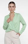 Long Sleeves Wrap Blouse