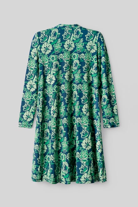 Womens Wild Flower Print Longline Midi Dress