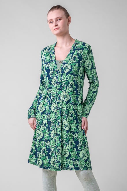 Womens Wild Flower Print Longline Midi Dress