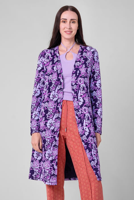 Womens Red Wild Flower Print Longline Midi Dress