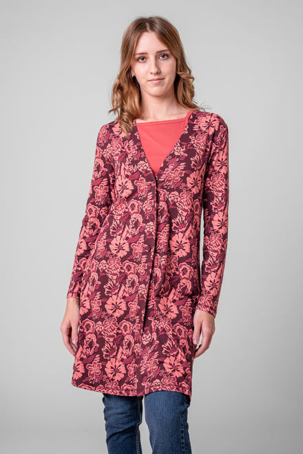 Womens Wild Flower Print Longline Midi Dress