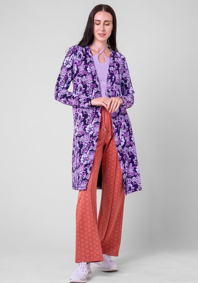 Womens Wild Flower Print Longline Midi Dress