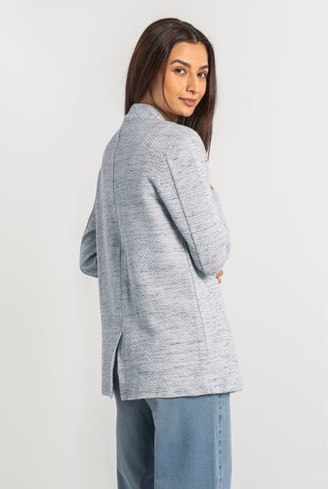 Womens Grey Slim Fit Knit Jacket