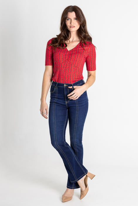 Deep Blue Lift Skinny And Shape Low Rise Flared Jeans