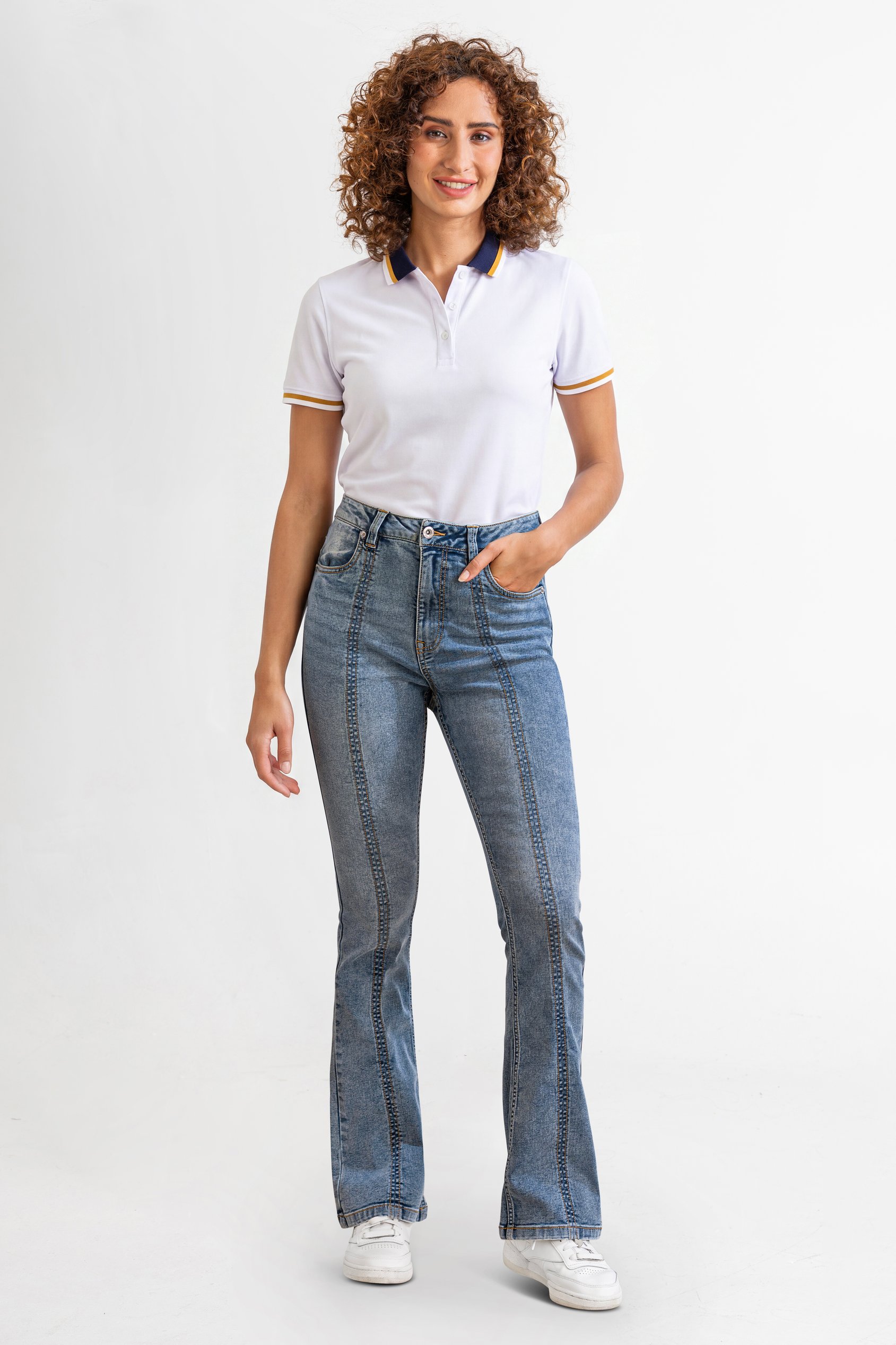 Enorsia Women's Blue Light Lift Skinny And Shape Low Rise Flared Jeans - Uk 14