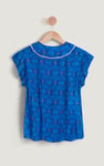 Women’s Sleeveless Blouse with Lace Trim Print