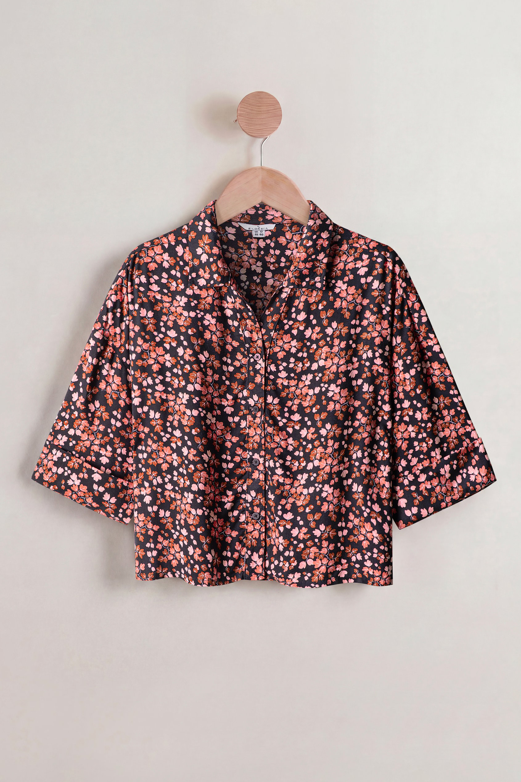Women's Floral Cuban Collar Boxy Shirt