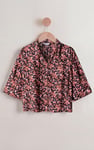 Women's Floral Cuban Collar Boxy Shirt