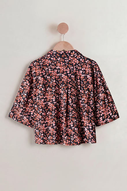 Women's Floral Cuban Collar Boxy Shirt