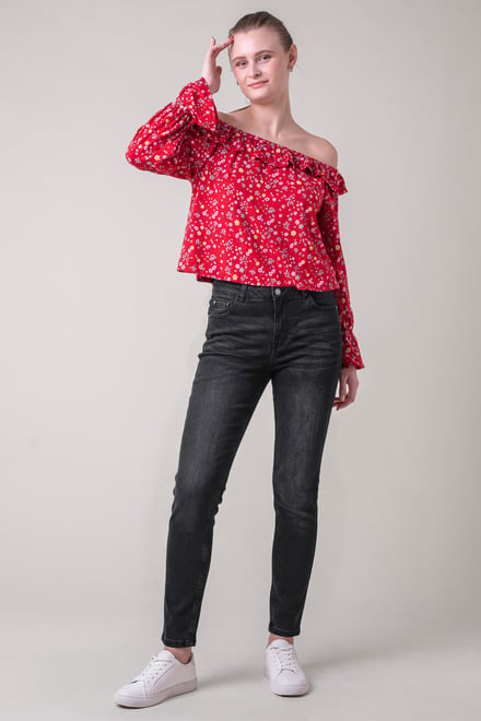 Womens Grey Slim Fit Jeans