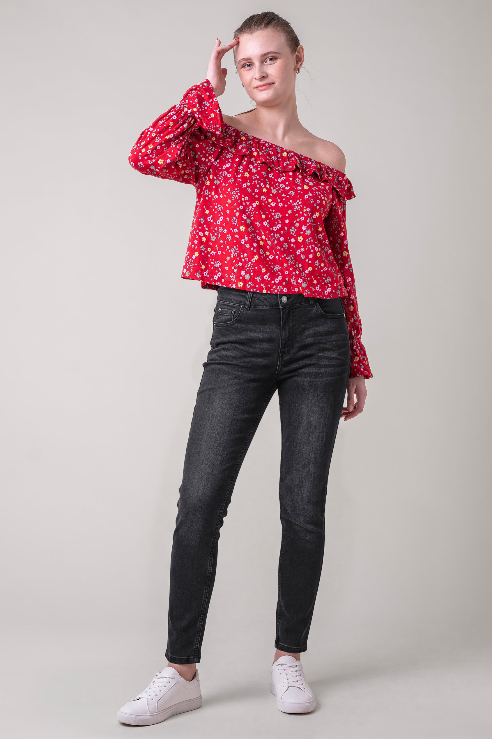 Womens Grey Slim Fit Jeans