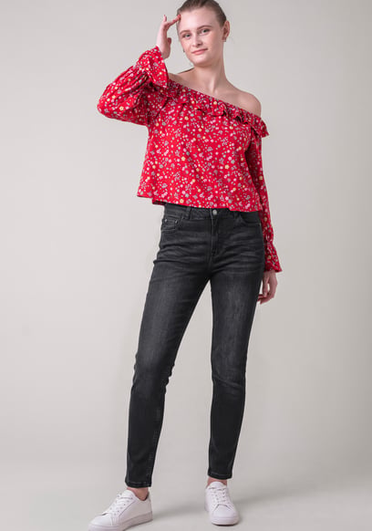 Womens Grey Slim Fit Jeans