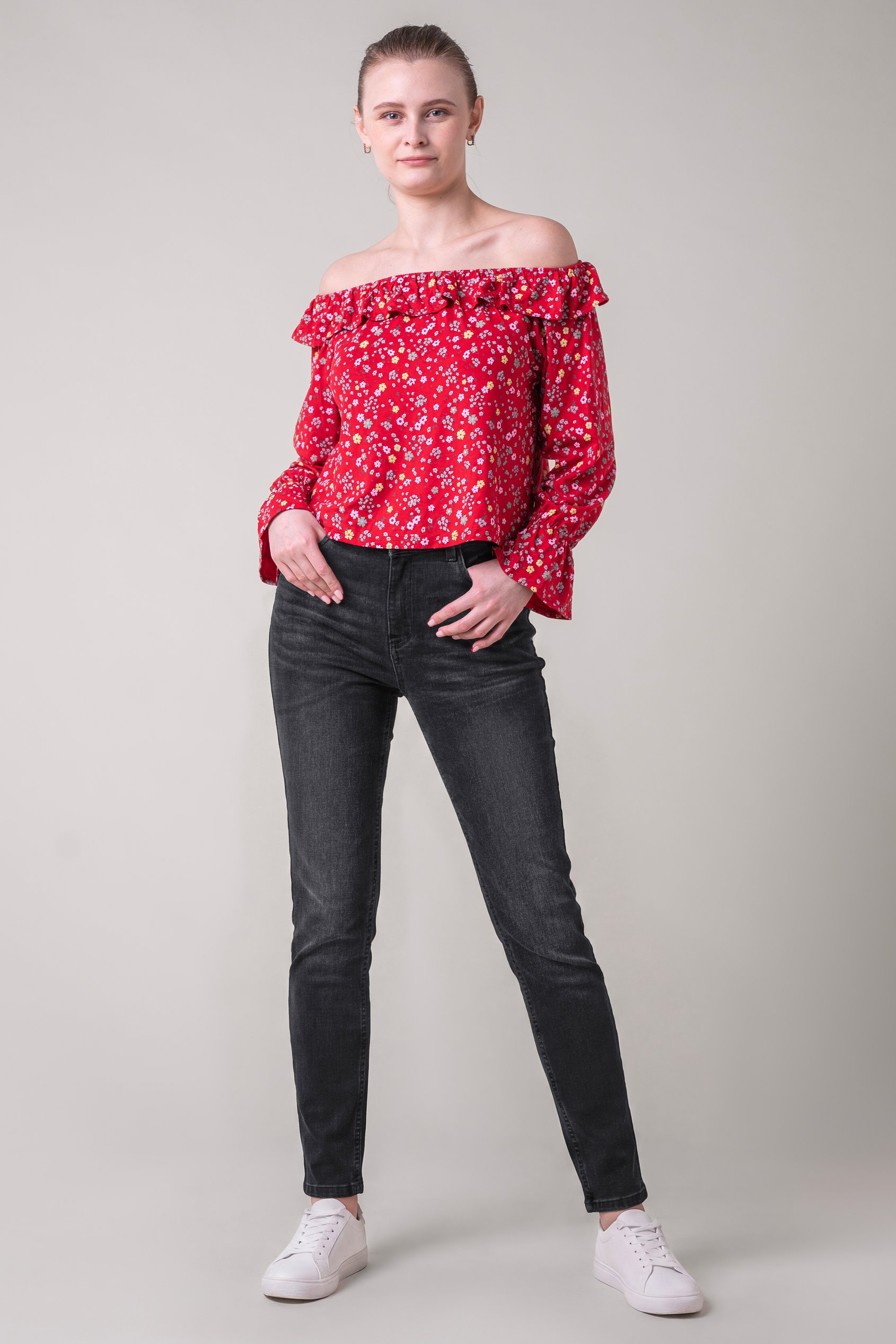 Womens Grey Slim Fit Jeans