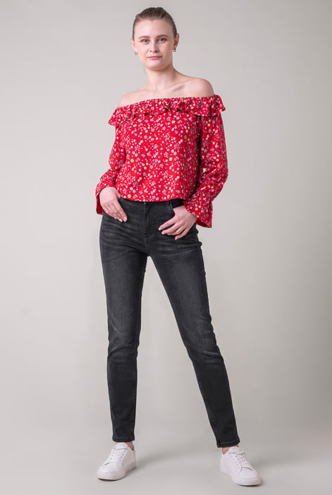 Womens Black Grey Slim Fit Jeans