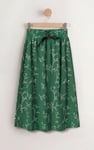 Women High Waist Lace Up A-Line Midi Skirt