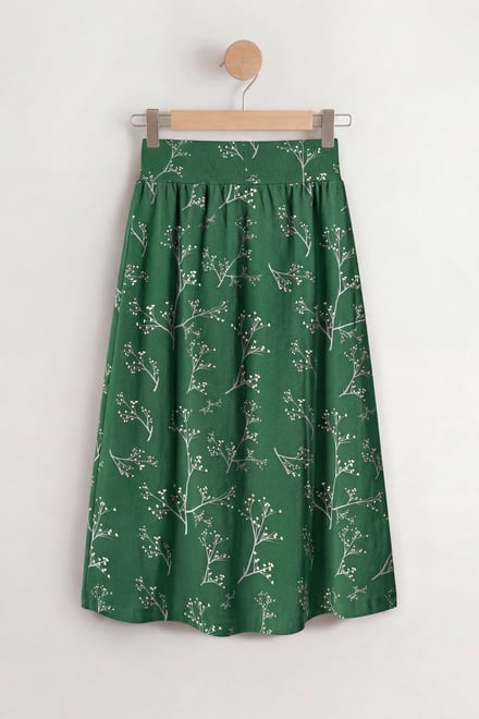 Women High Waist Lace Up A-Line Midi Skirt