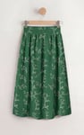 Women High Waist Lace Up A-Line Midi Skirt