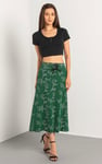 Women High Waist Lace Up A-Line Midi Skirt