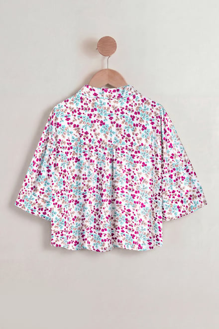 Women's Floral Cuban Collar Boxy Shirt
