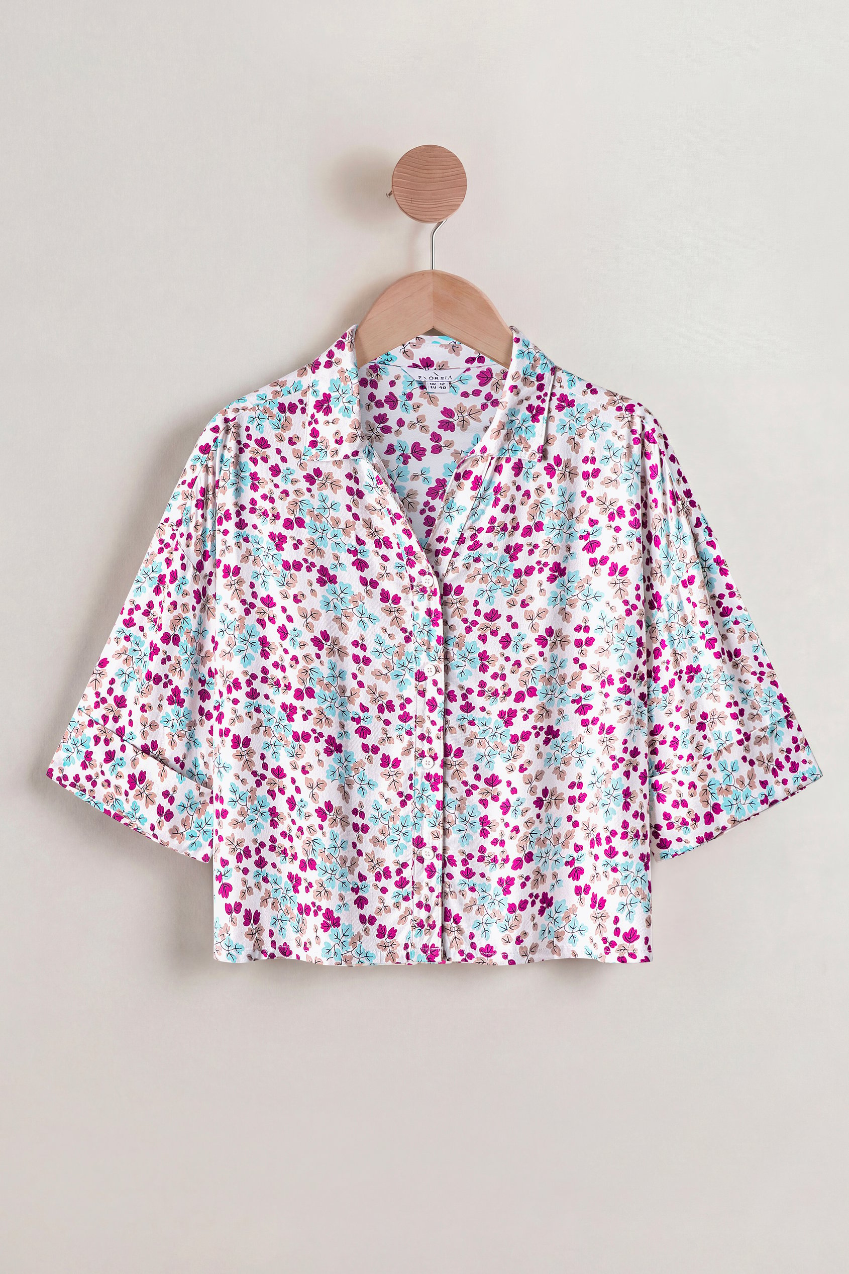 Women's Floral Cuban Collar Boxy Shirt