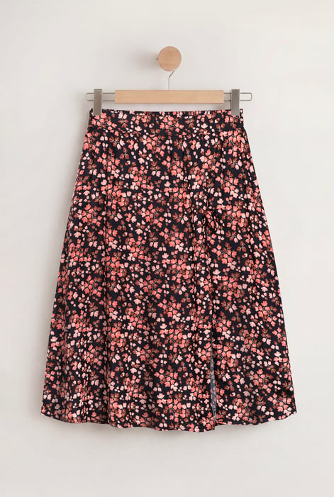 Women's Off-White Viscose Midi A Line Skirt