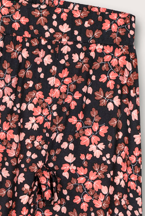 Women's Black Viscose Midi A Line Skirt