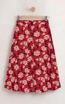 Women's Floral Viscose Midi Skirt