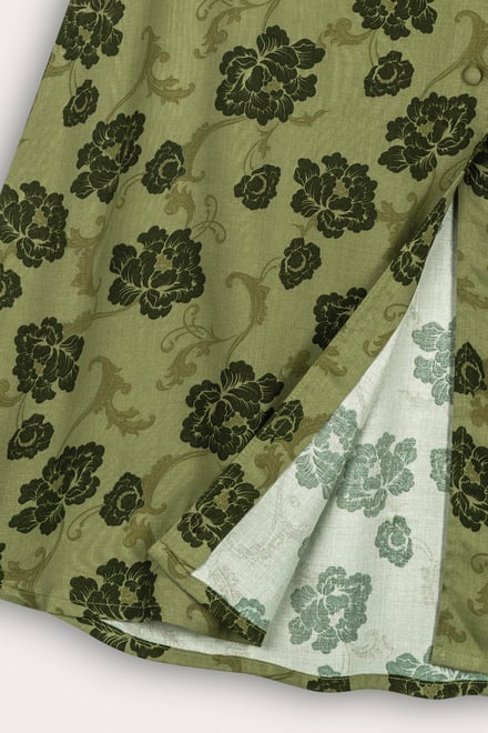 Women's Floral Viscose Midi Skirt